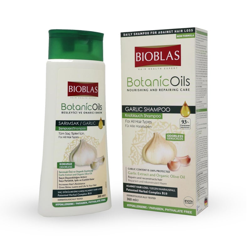 BIOBLAS Garlic Shampoo - Odorless & Unscented Hair Growth for Men & Women - Clarifying to Cleanse Hair, Roots & Scalp - Thickening & Anti Thinning (1 Pack) - Image 1